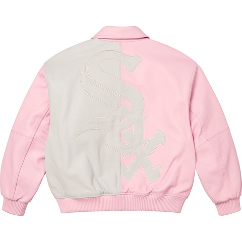 Supreme Supreme®/Chicago White Sox™ Leather Varsity Jacket - Pink