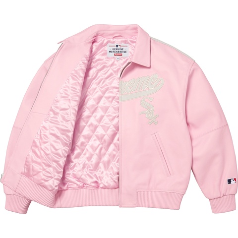 Supreme Supreme®/Chicago White Sox™ Leather Varsity Jacket - Pink