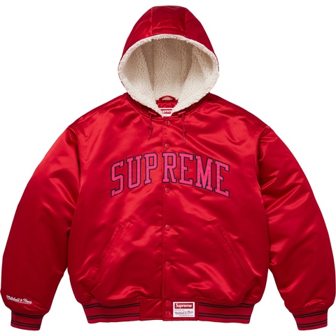 Supreme®/Mitchell & Ness® Lined Hooded Satin Varsity Jacket - Supreme