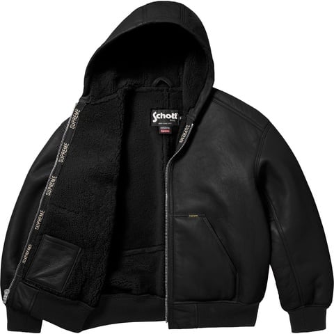 Supreme®/Schott® Shearling Hooded Work Jacket - Supreme