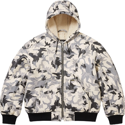 Supreme Supreme®/Schott® Shearling Hooded Work Jacket - Snow Camo