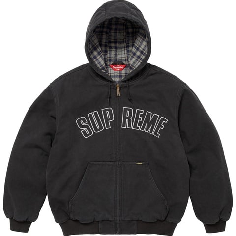Supreme Reflective Arc Hooded Work Jacket - Black