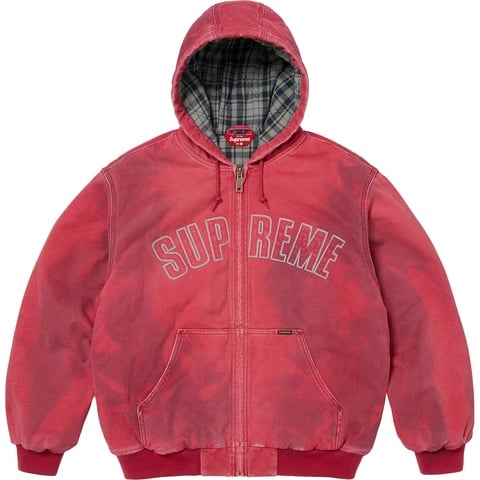 Supreme Reflective Arc Hooded Work Jacket - Red