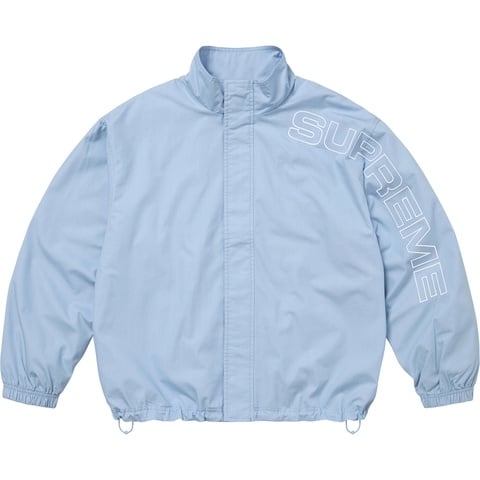Supreme Spellout Embroidered Ripstop Track Jacket - Light Blue