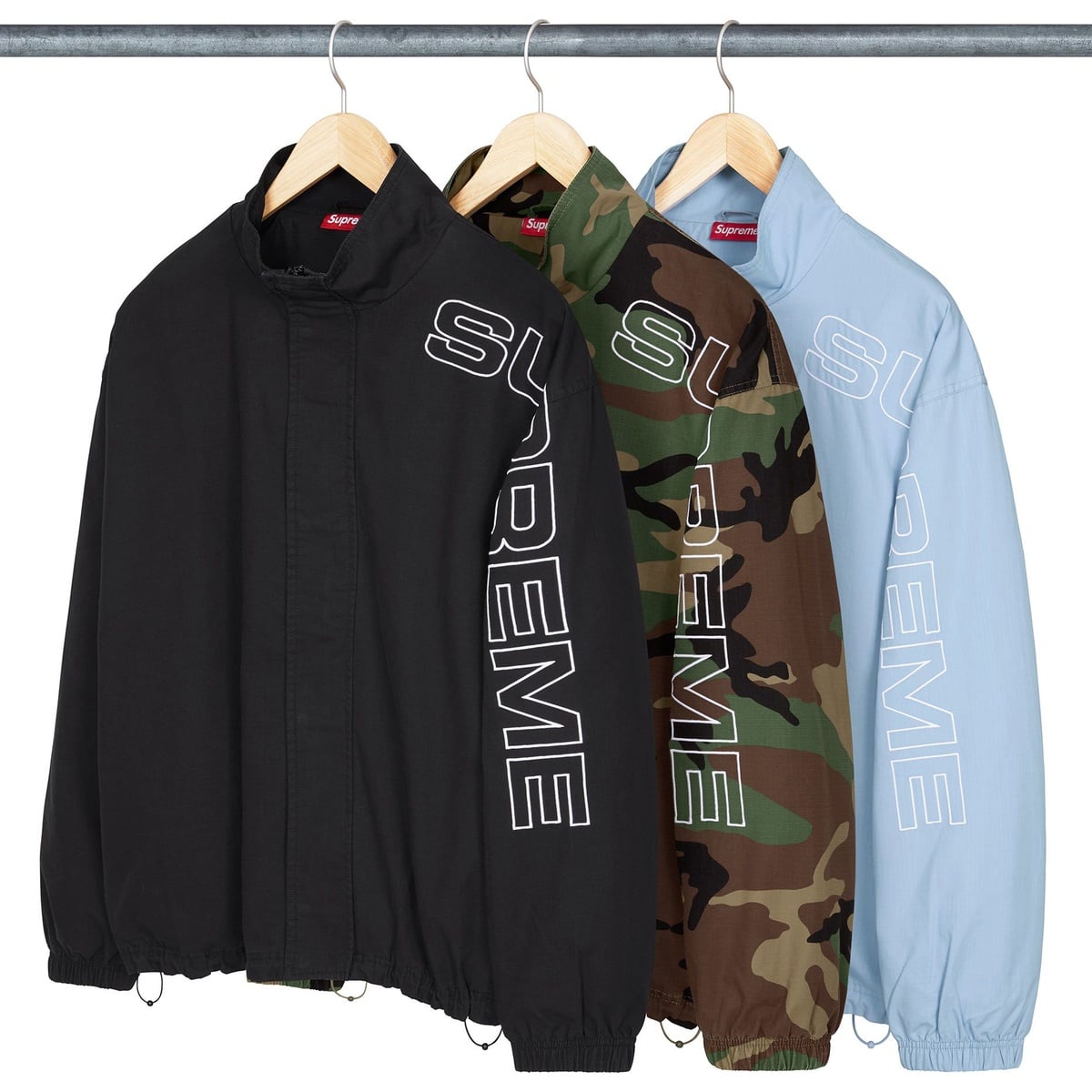 Spellout Embroidered Ripstop Track Jacket - SupremeCommunity