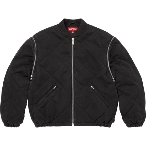 Supreme Cold Weather Bomber M ブラック Zip-Off Sleeve Quilted Bomber Jacket - Supreme