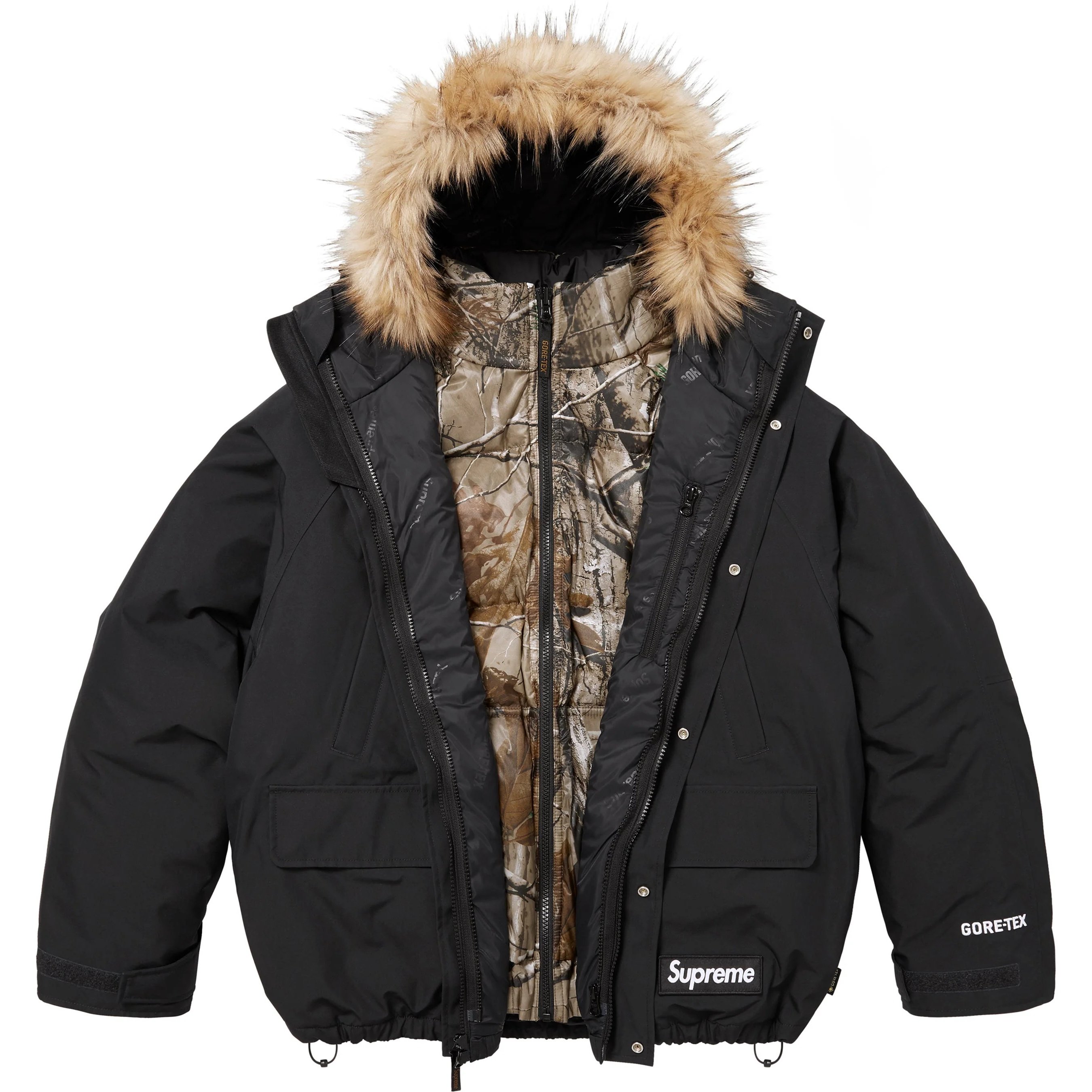 Supreme 2-in-1 GORE-TEX Parka + Reversible 700-Fill Down Liner Jacket (FW25) - Black - $598