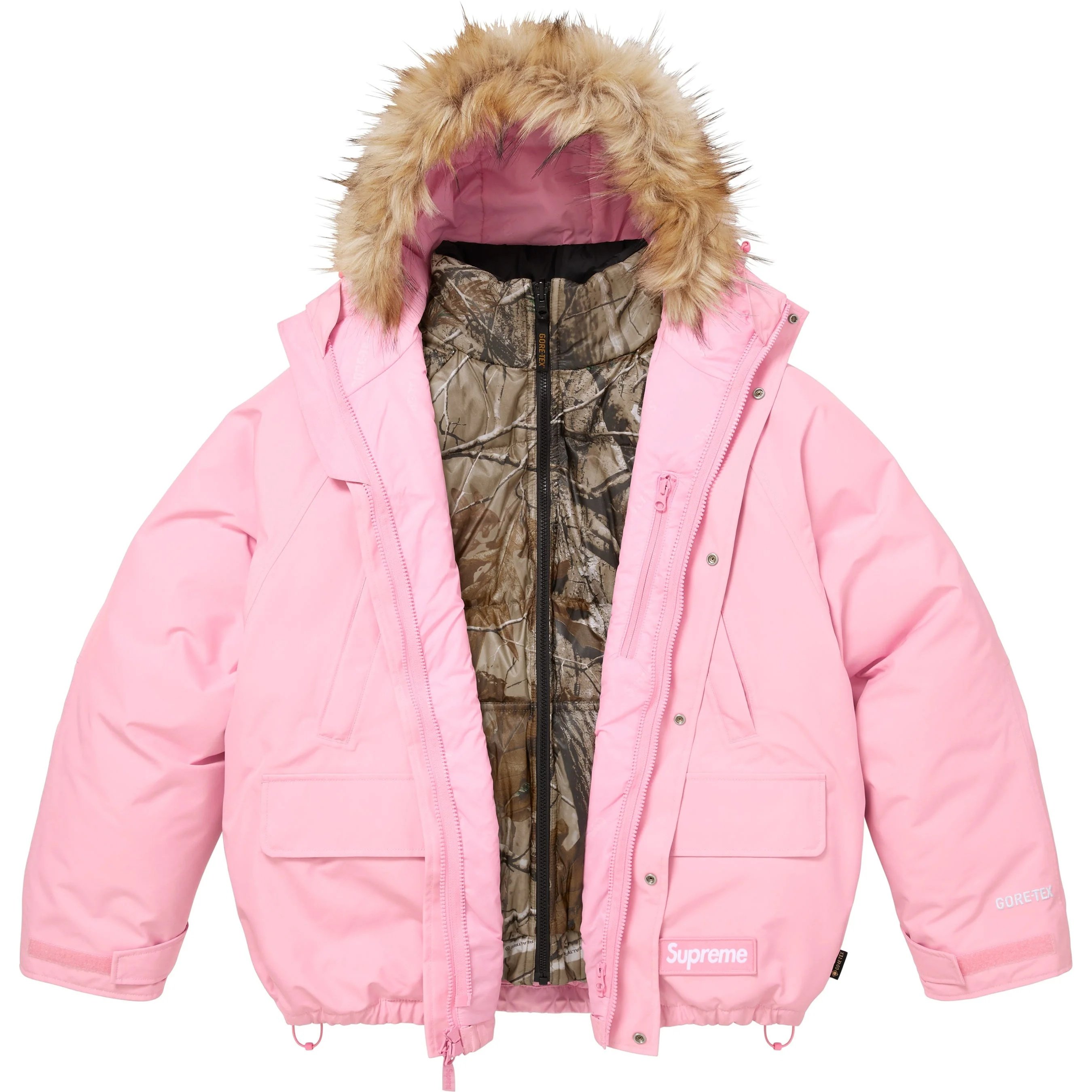 Supreme 2-in-1 GORE-TEX Parka + Reversible 700-Fill Down Liner Jacket (FW25) - Light Pink - $598