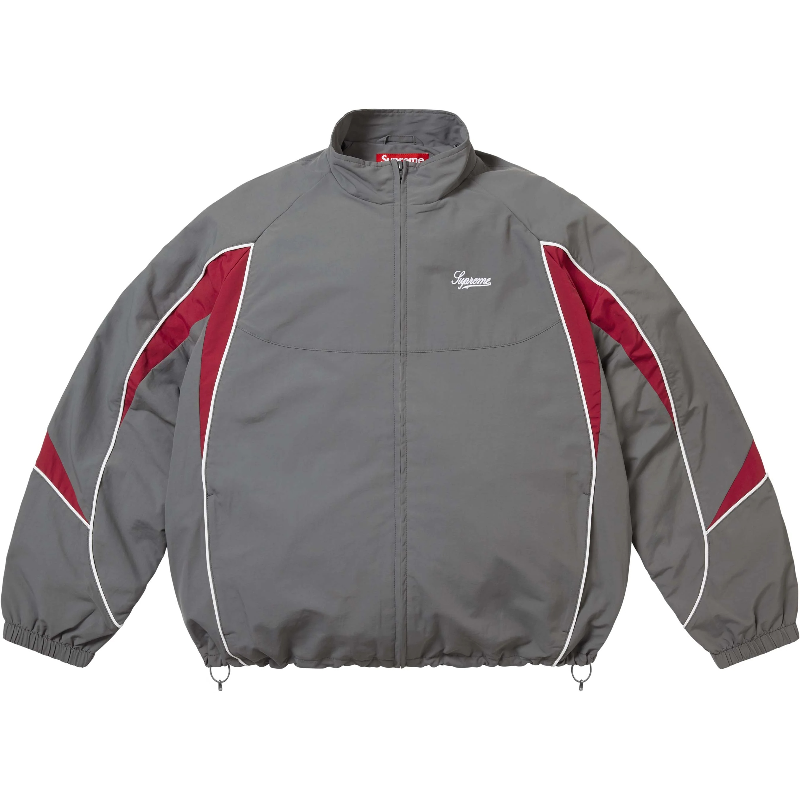 Supreme Contrast Piping Track Jacket (FW25) - Grey - $168