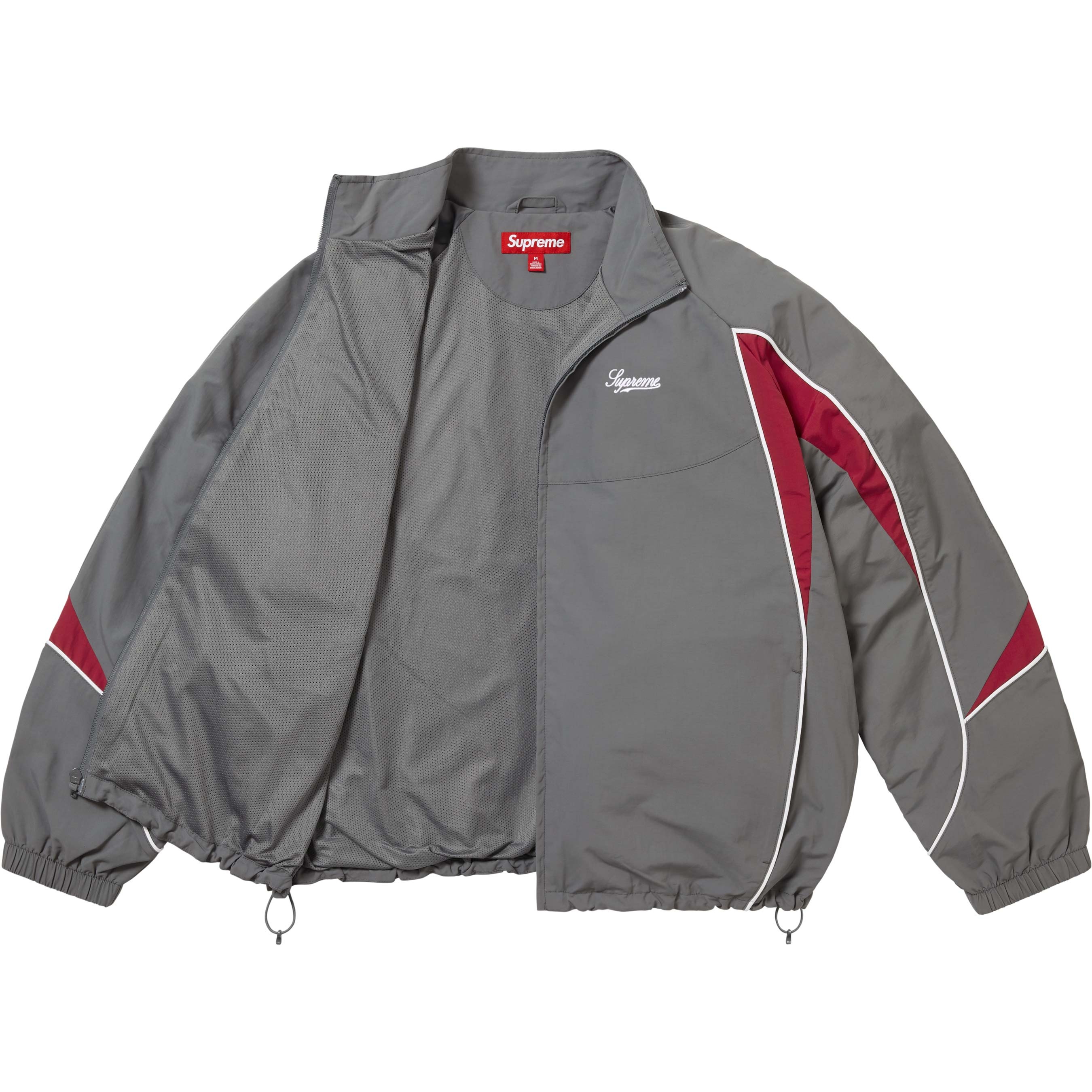 Supreme Contrast Piping Track Jacket (FW25) - Grey - $168