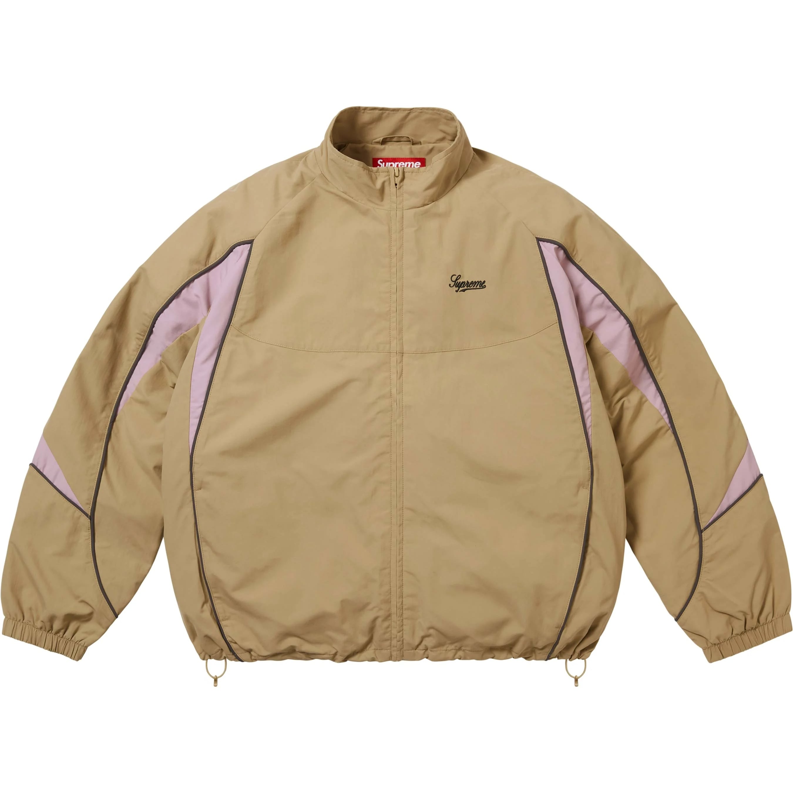 Supreme Contrast Piping Track Jacket (FW25) - Tan - $168