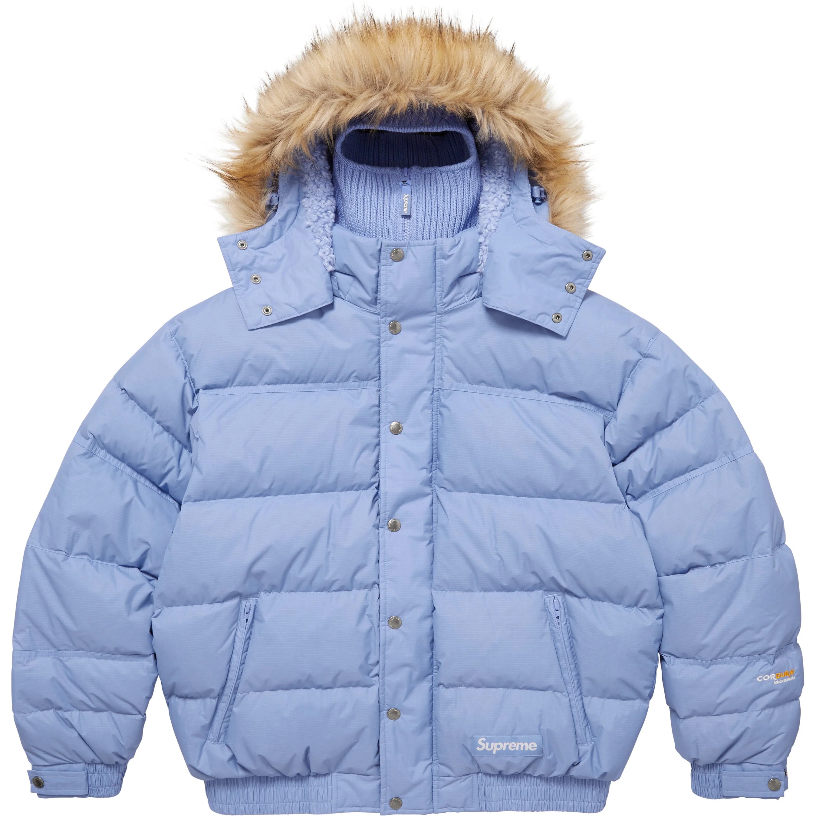 Supreme Facemask 700-Fill Down Puffer Jacket (FW25) - Light Blue - $398