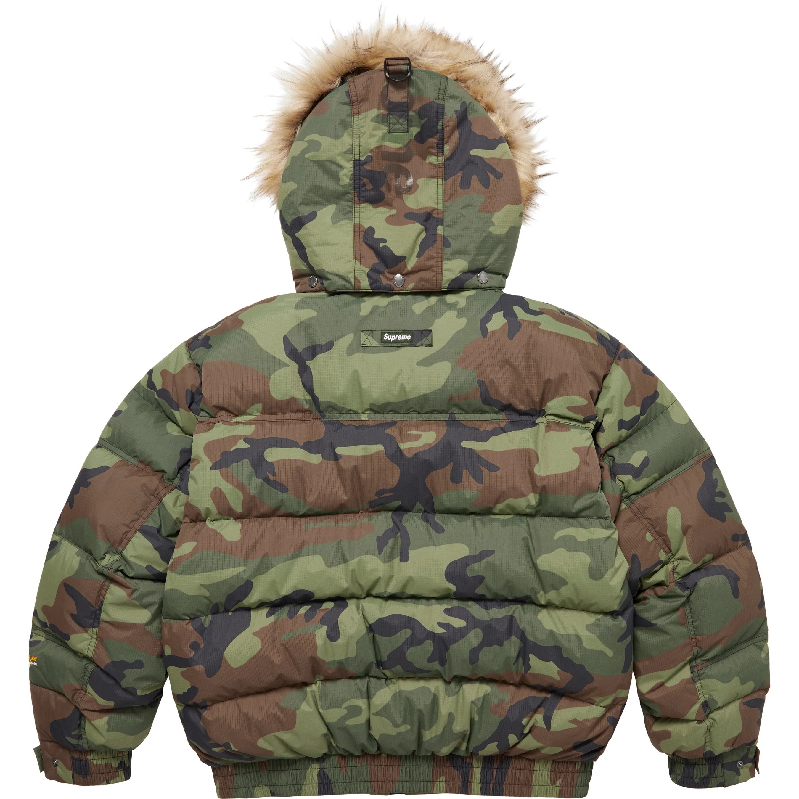 Supreme Facemask 700-Fill Down Puffer Jacket (FW25) - Woodland Camo - $398