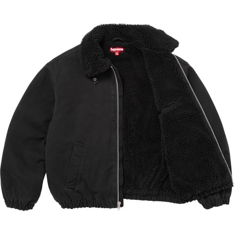 Supreme Cold Weather Bomber M ブラック Faux Shearling Lined Bomber Jacket - Supreme