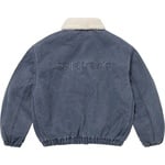 Supreme Faux Shearling Lined Bomber Jacket (FW25) - Navy