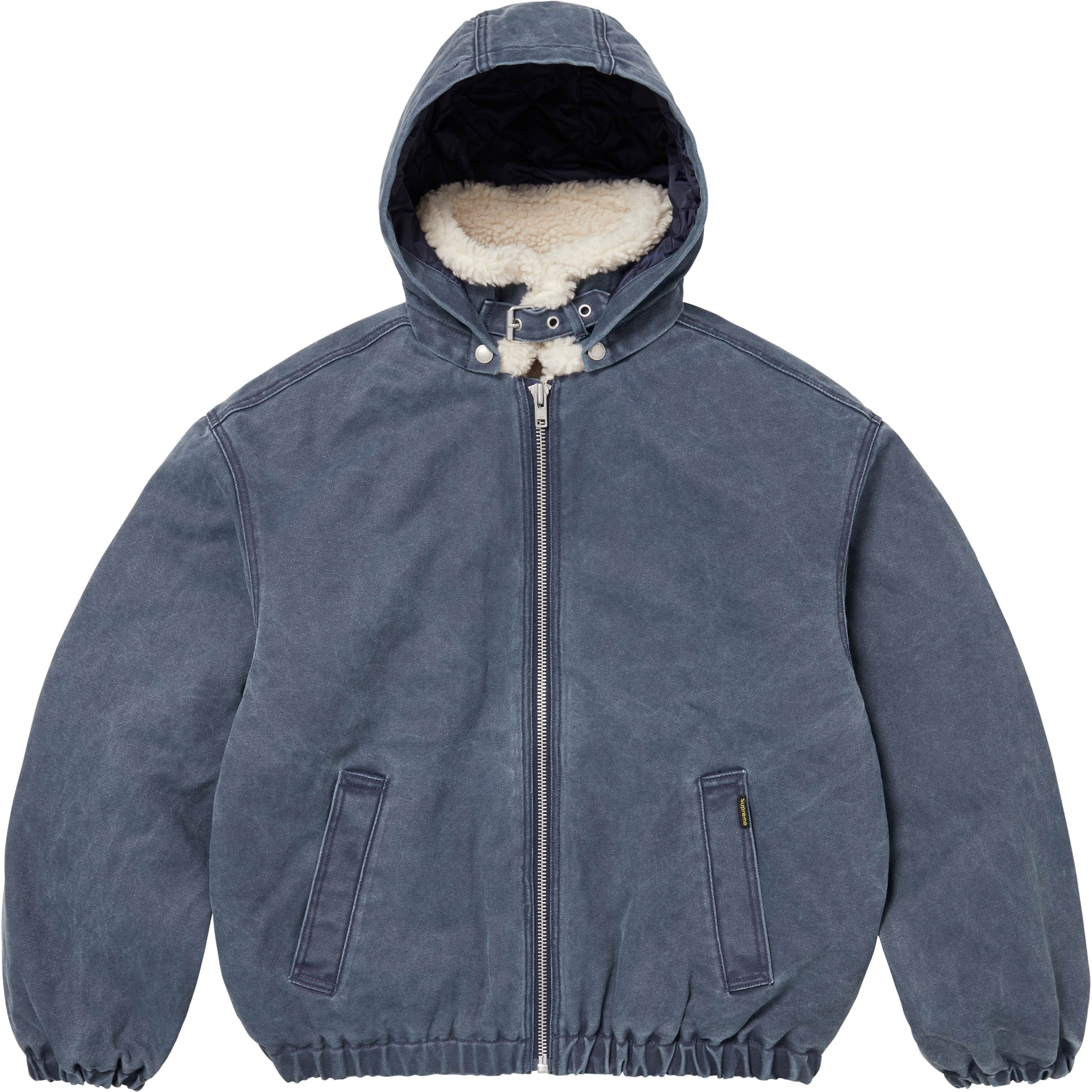Supreme Faux Shearling Lined Bomber Jacket (FW25) - Navy - $268