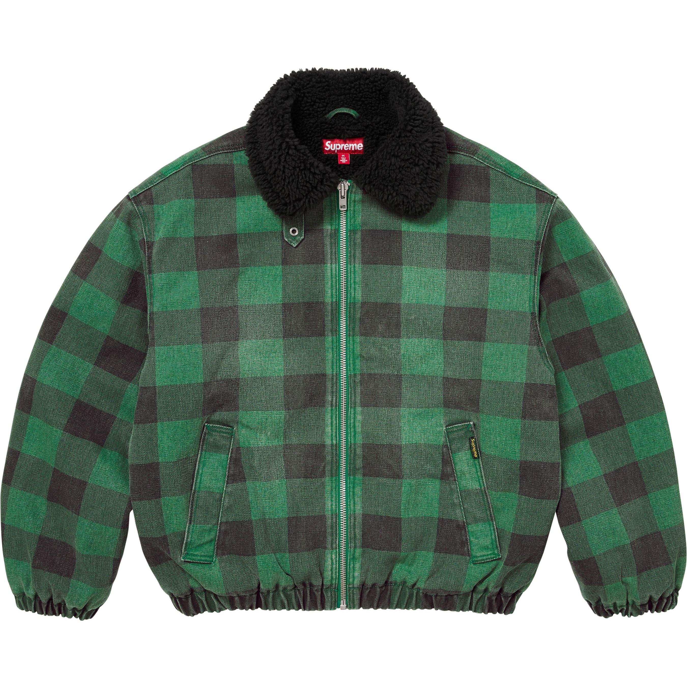 Supreme Faux Shearling Lined Bomber Jacket (FW25) - Plaid - $268