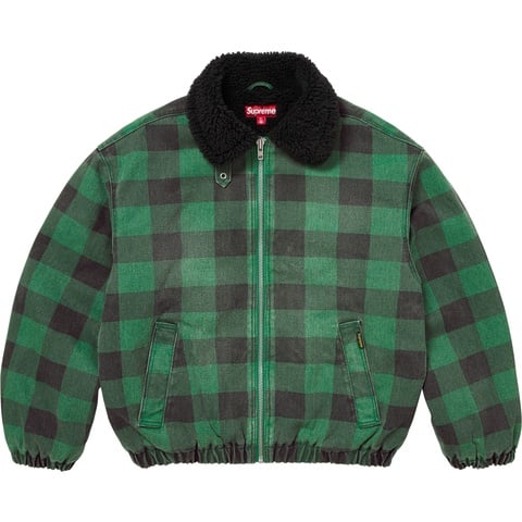Supreme Faux Shearling Lined Bomber Jacket - Plaid