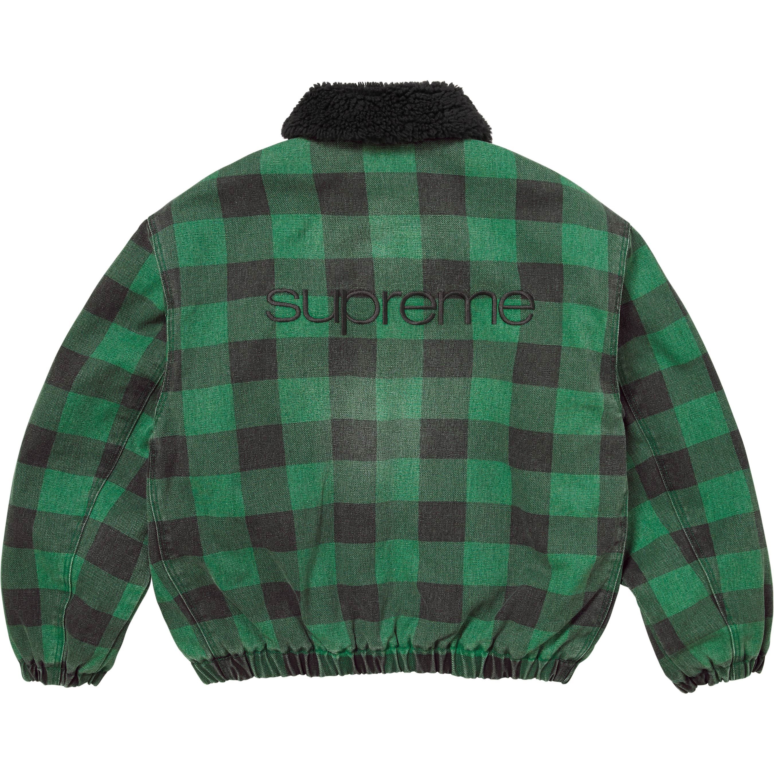 Supreme Faux Shearling Lined Bomber Jacket (FW25) - Plaid - $268