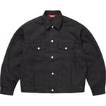 Supreme Jacquard Logos Denim Trucker Jacket (FW25) - Black