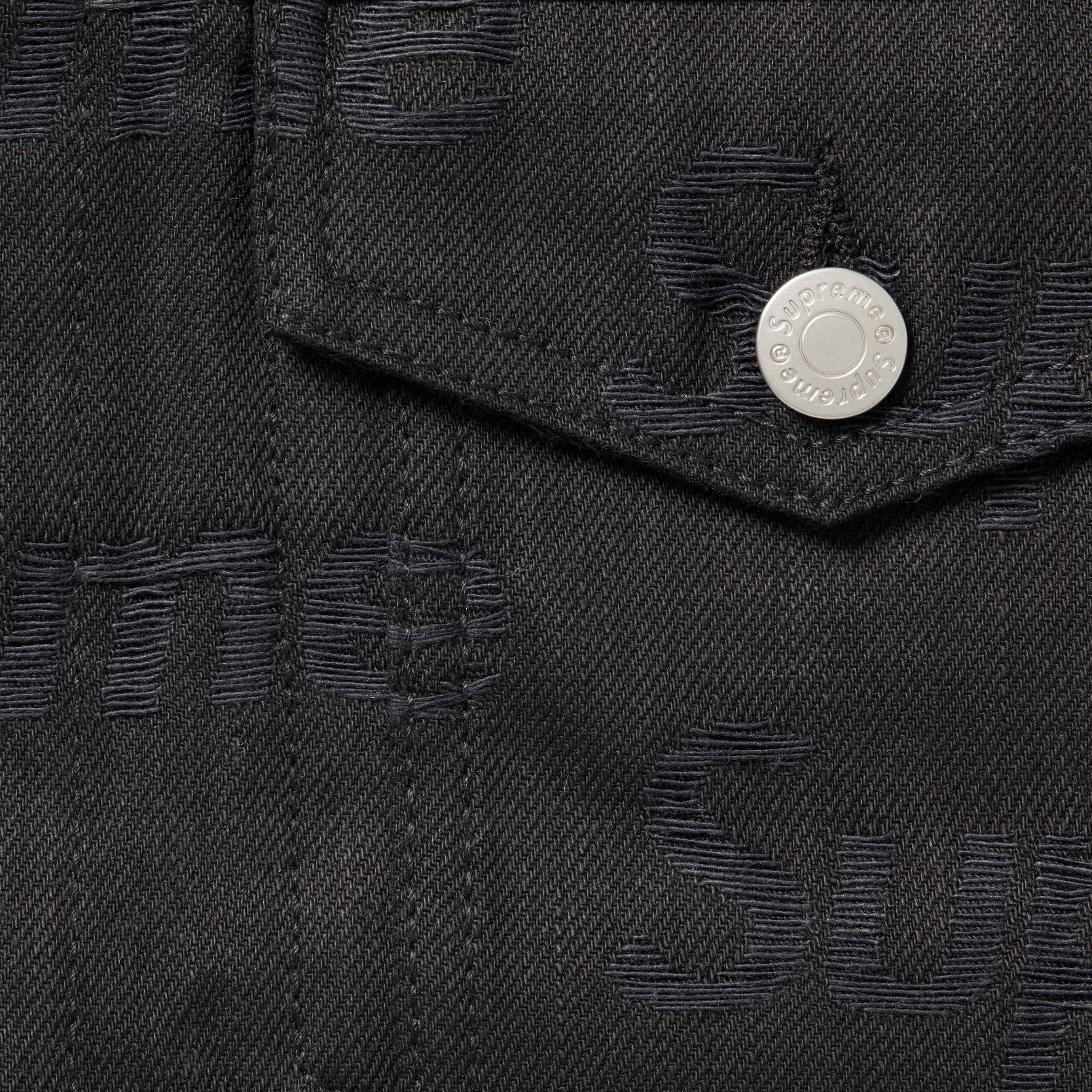Supreme Jacquard Logos Denim Trucker Jacket (FW25) - Black - $298