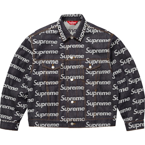 ジャケット・アウター Jacquard Logos Denim Trucker Jacket Jacquard Logos Denim Trucker Jacket - Supreme