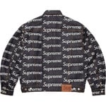Supreme Jacquard Logos Denim Trucker Jacket (FW25) - Rigid Indigo