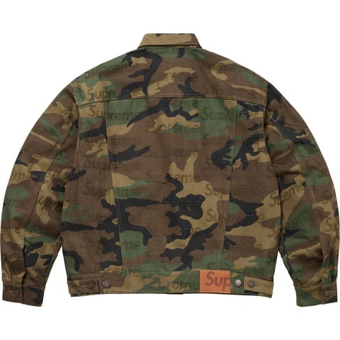 Jacquard Logos Denim Trucker Jacket - Supreme