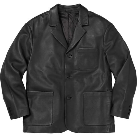 Supreme Leather Blazer - Black