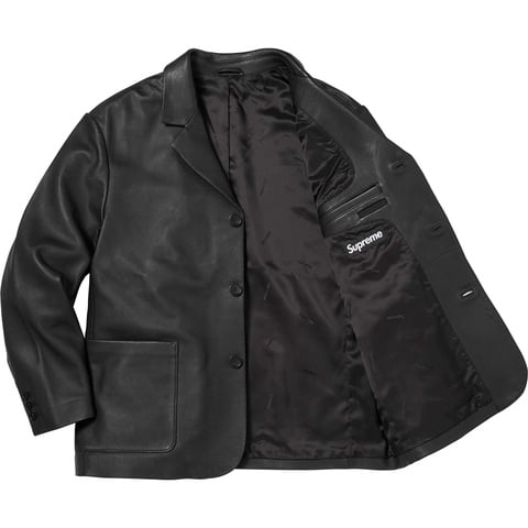 ジャケット・アウター 25aw M supreme leather blazer black Leather Blazer - fall/winter 2025 - Supreme