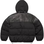 Supreme Leather Yoke Puffer Jacket (FW25) - Black