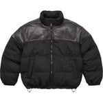 Supreme Leather Yoke Puffer Jacket (FW25) - Black