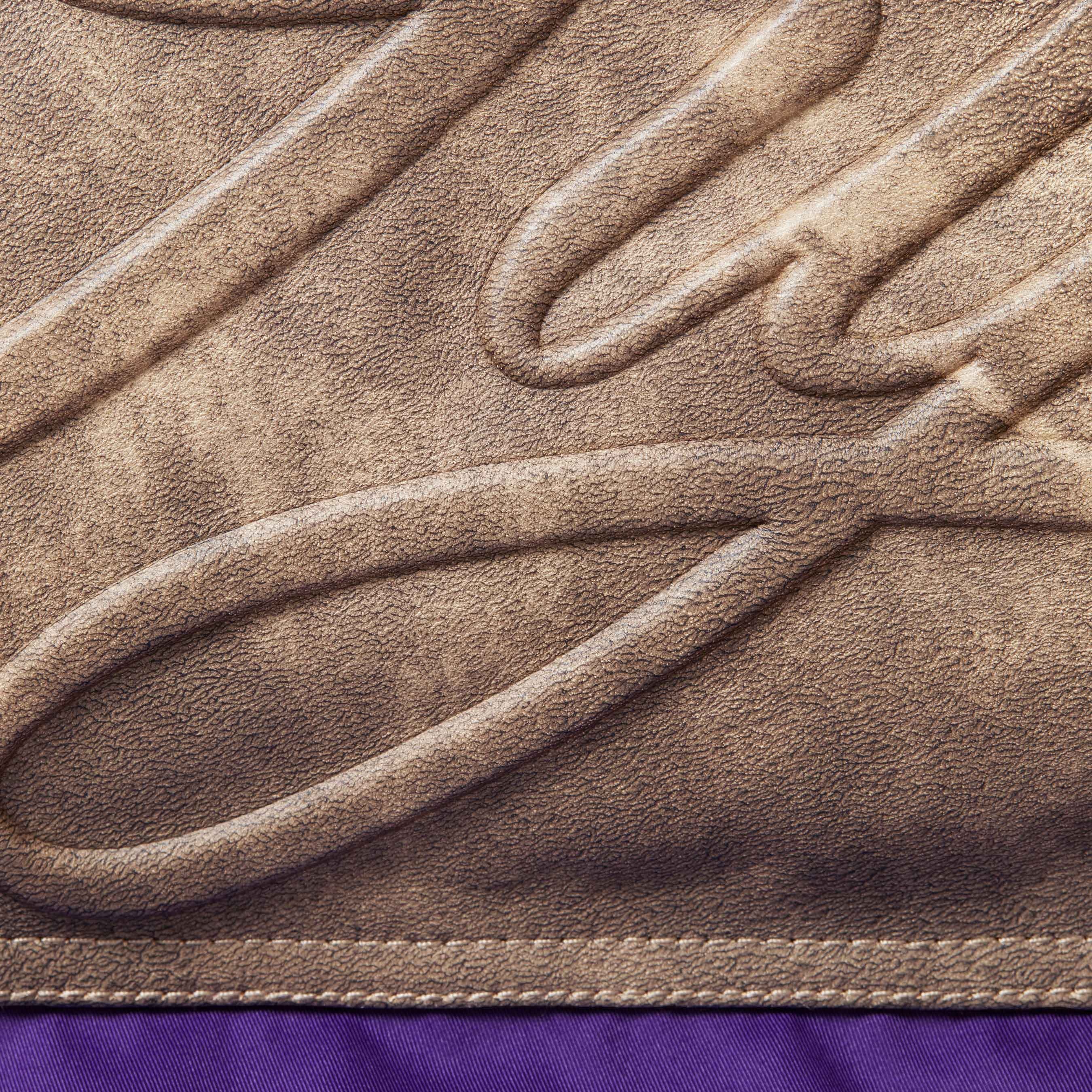 Supreme Leather Yoke Puffer Jacket (FW25) - Purple - $548