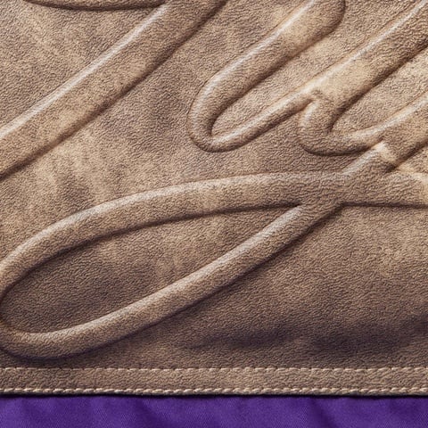 Supreme Leather Yoke Puffer Jacket - Purple