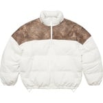Supreme Leather Yoke Puffer Jacket (FW25) - White