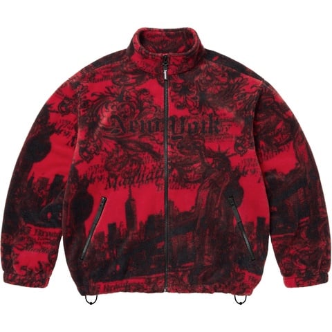 Supreme New York Fleece Jacket - Red