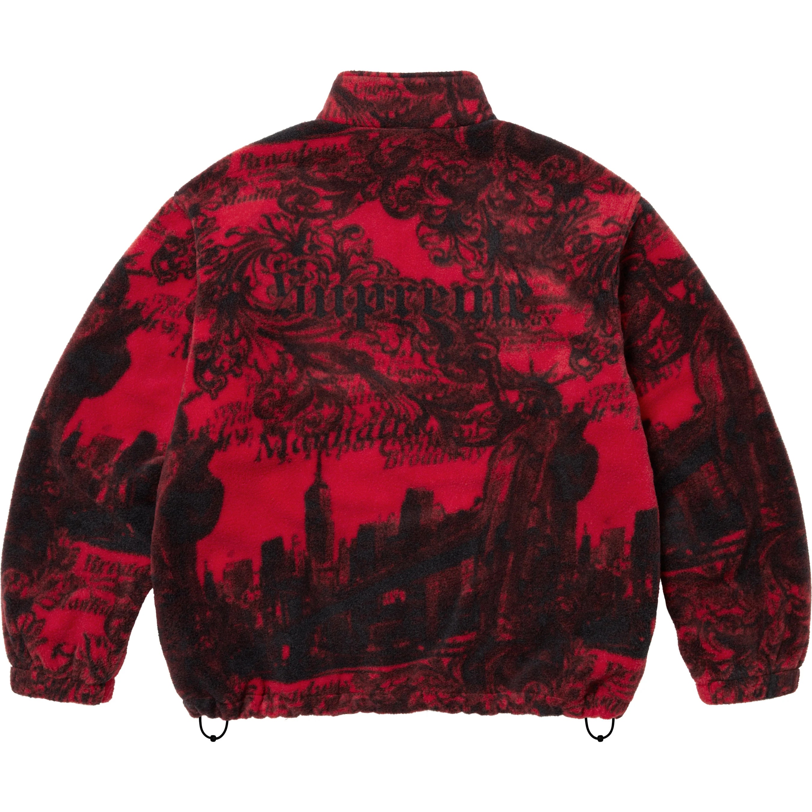 Supreme New York Fleece Jacket (FW25) - Red - $198