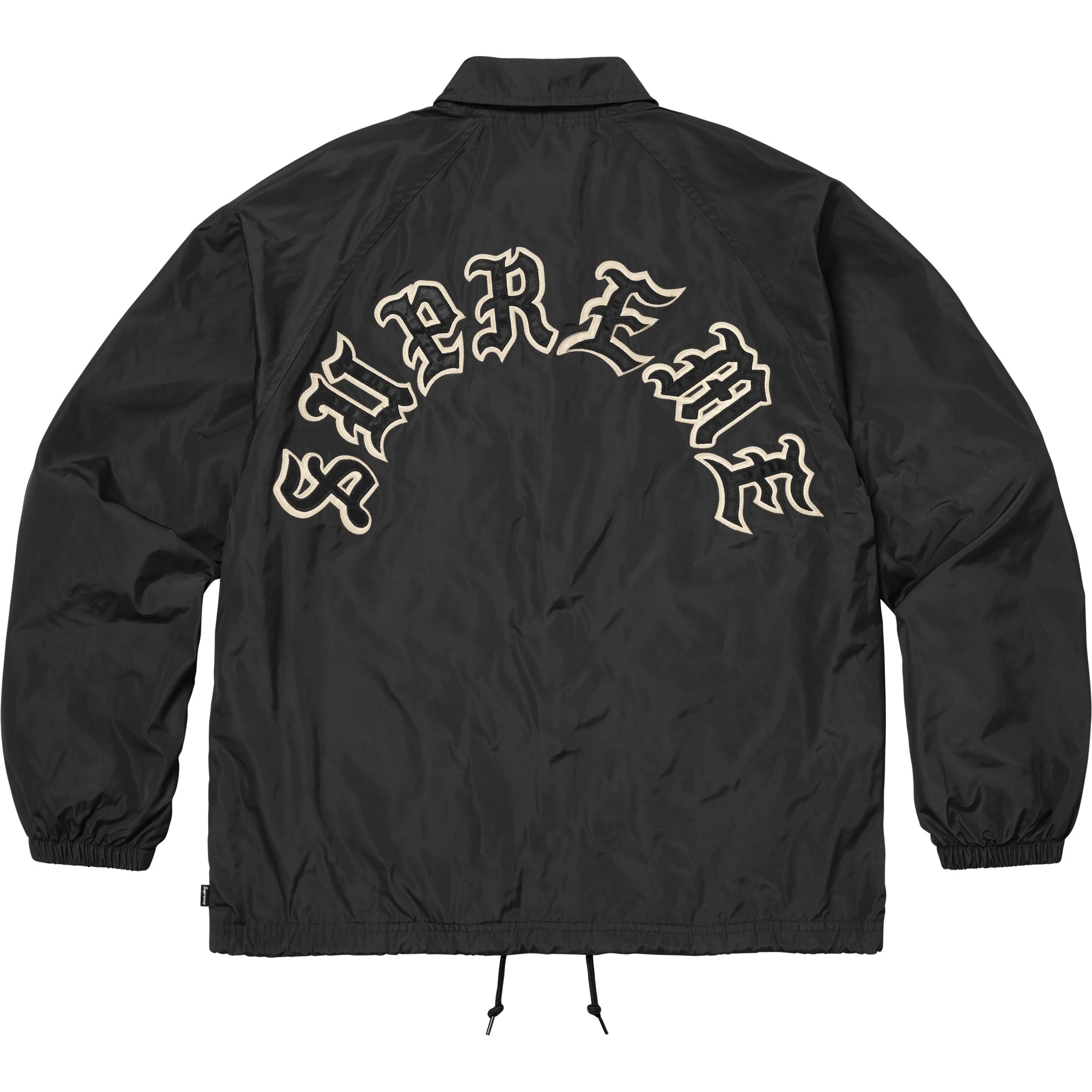Supreme Old English Arc Coaches Jacket (FW25) - Black - $158