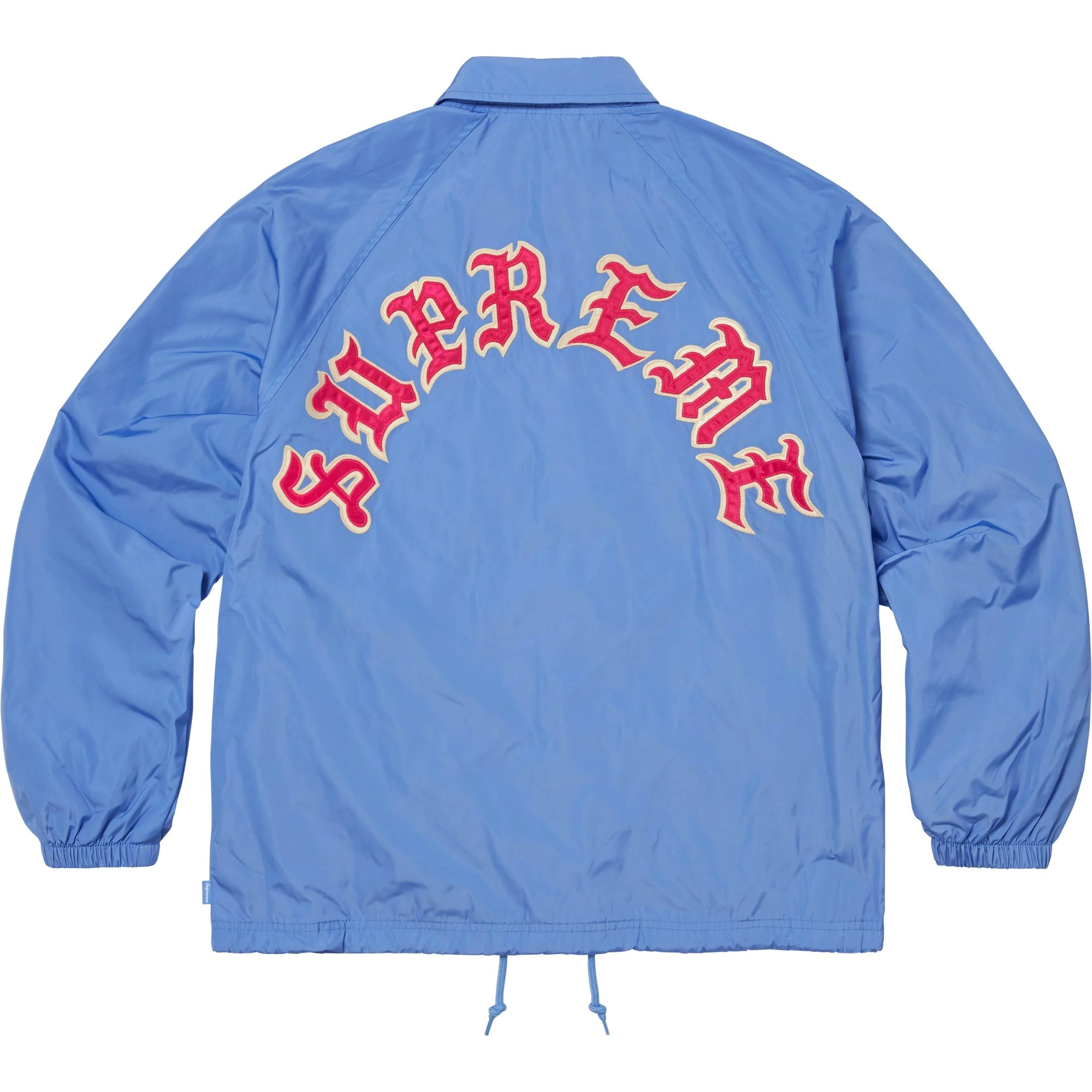 Supreme Old English Arc Coaches Jacket (FW25) - Light Blue - $158
