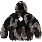 Supreme Patchwork WINDSTOPPER Hooded Faux Fur Jacket (FW25) - Black
