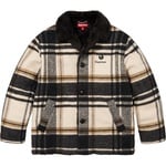 Supreme Plaid Car Coat (FW25) - Cream