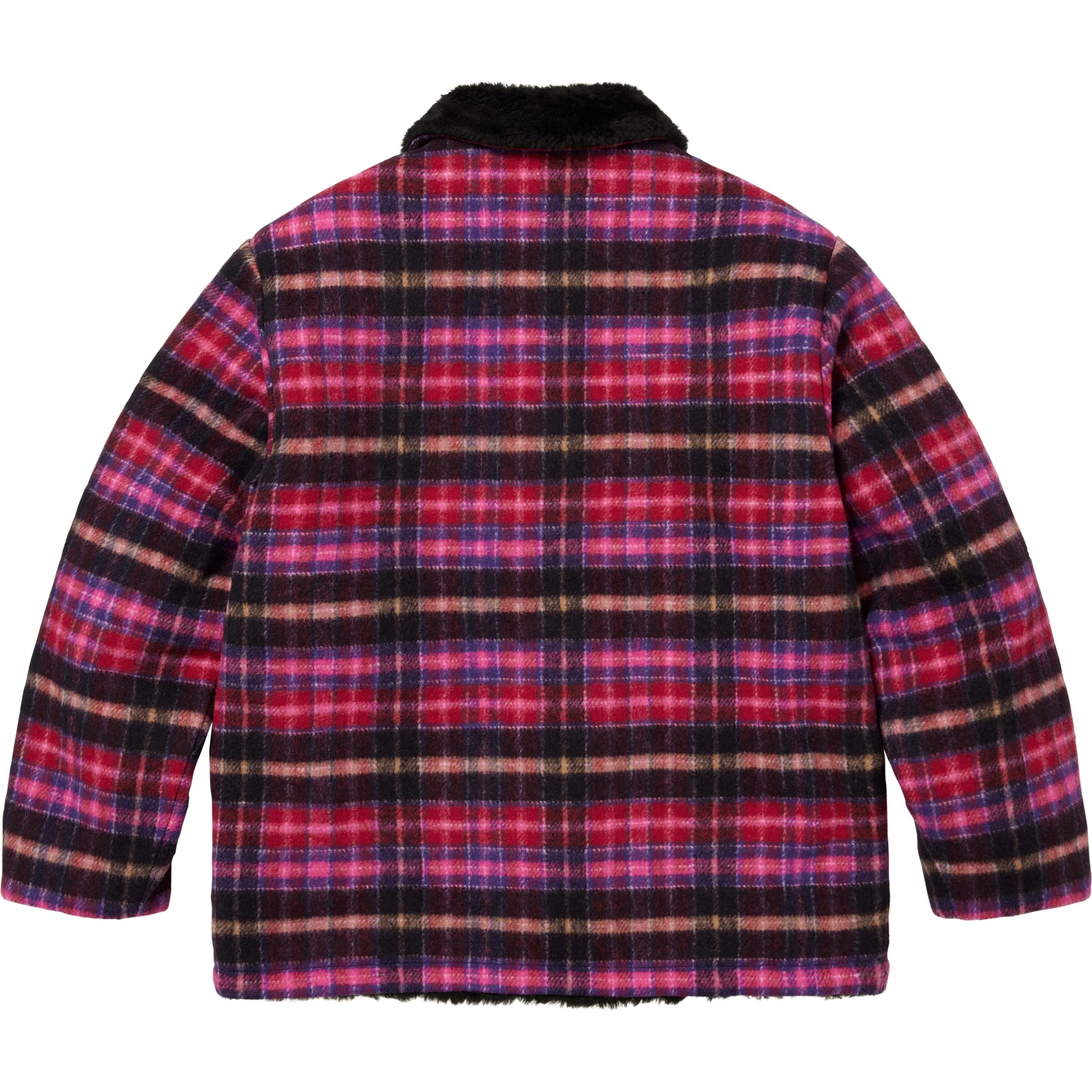 Supreme Plaid Car Coat (FW25) - Pink - $368
