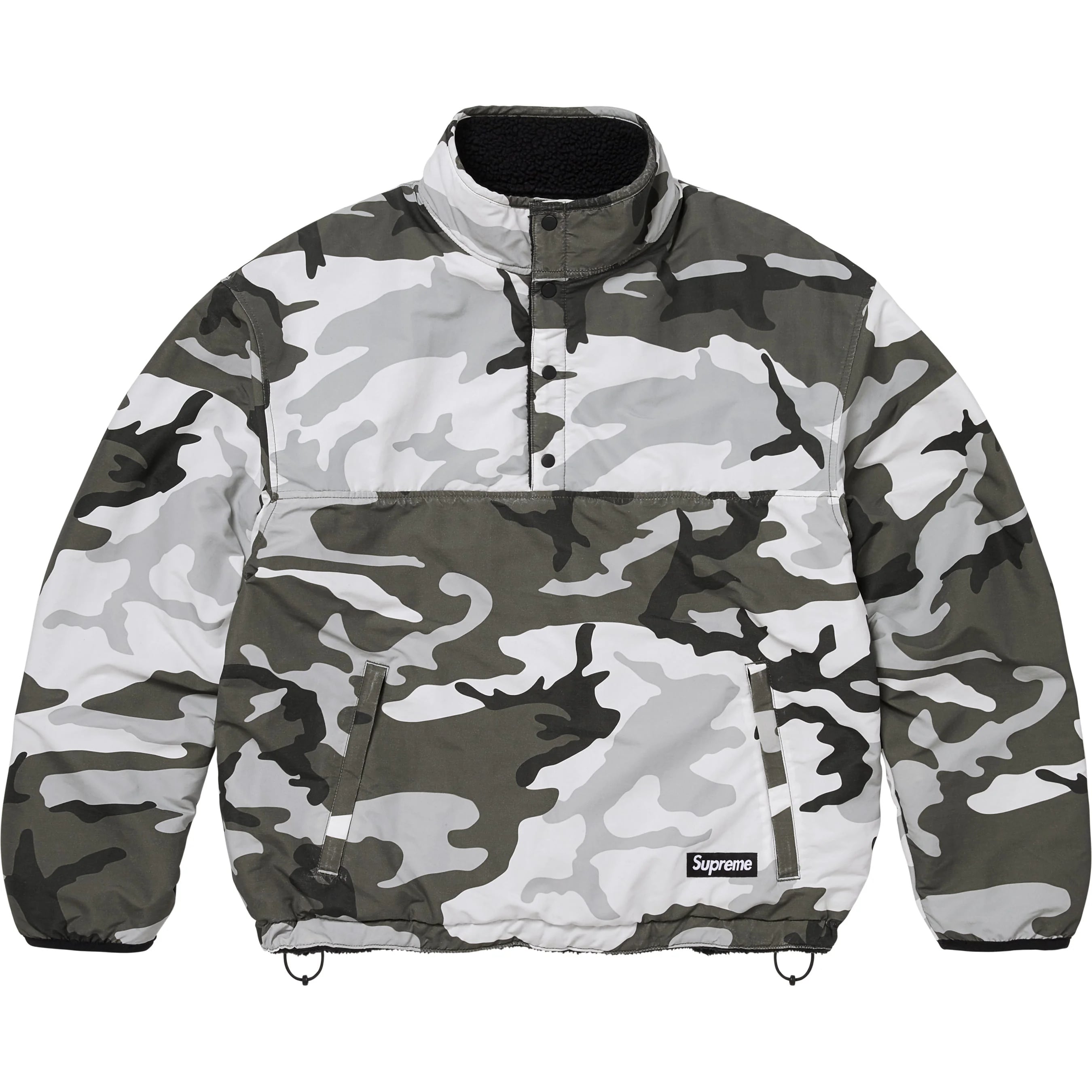 Supreme Polartec Shearling Reversible Pullover (FW25) - Black - $218