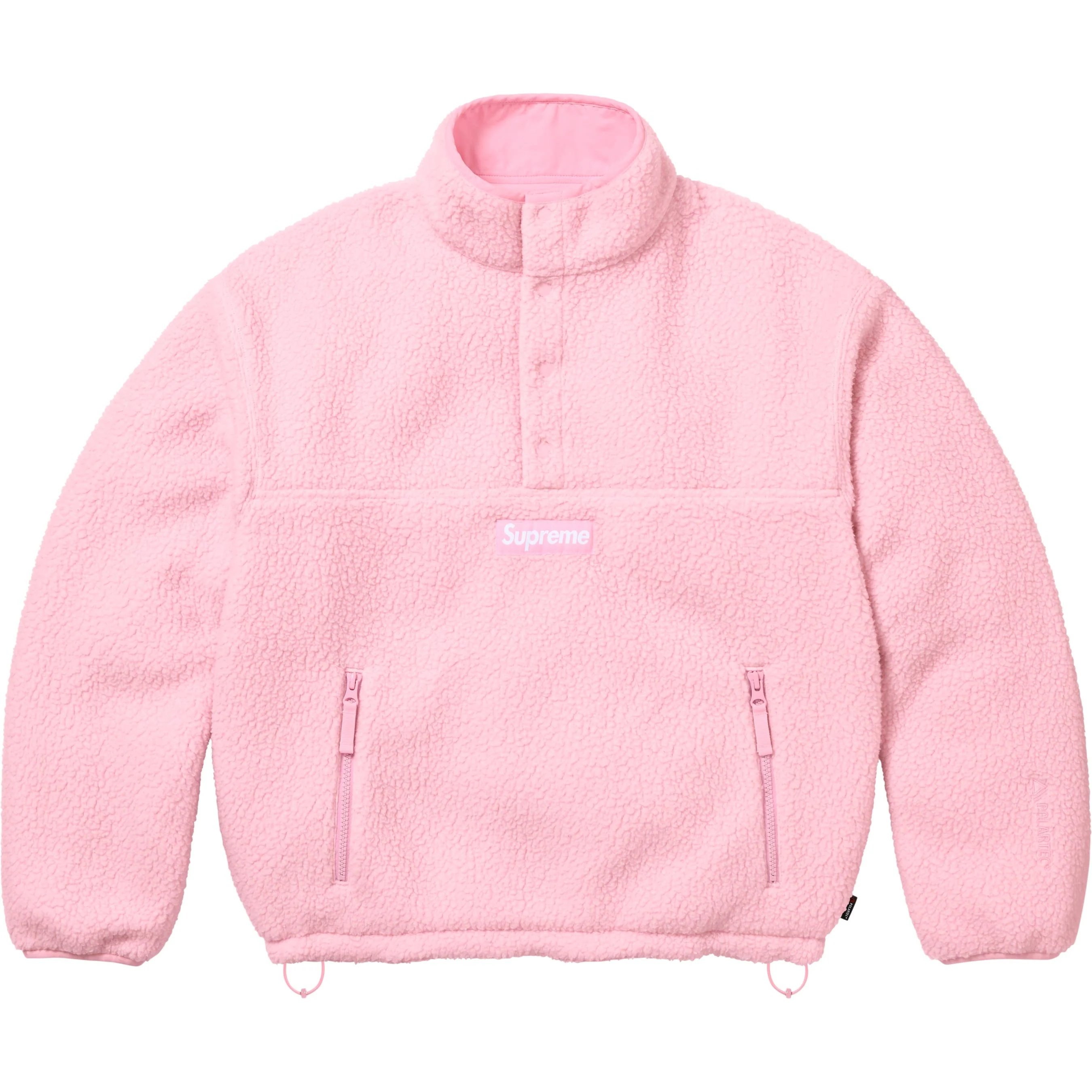 Supreme Polartec Shearling Reversible Pullover (FW25) - Pink - $218