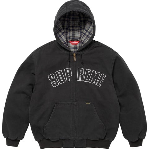 Supreme Reflective Arc Hooded Work Jacket - Black