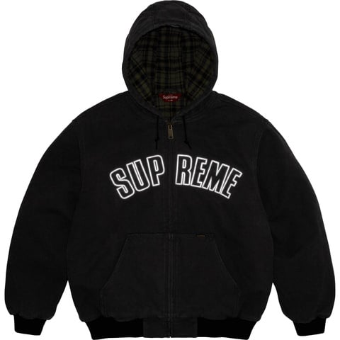 Supreme Reflective Arc Hooded Work Jacket - Black