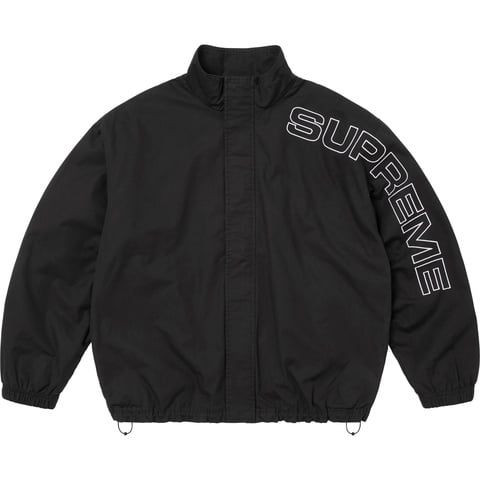 Supreme Spellout Embroidered Ripstop Track Jacket - Black