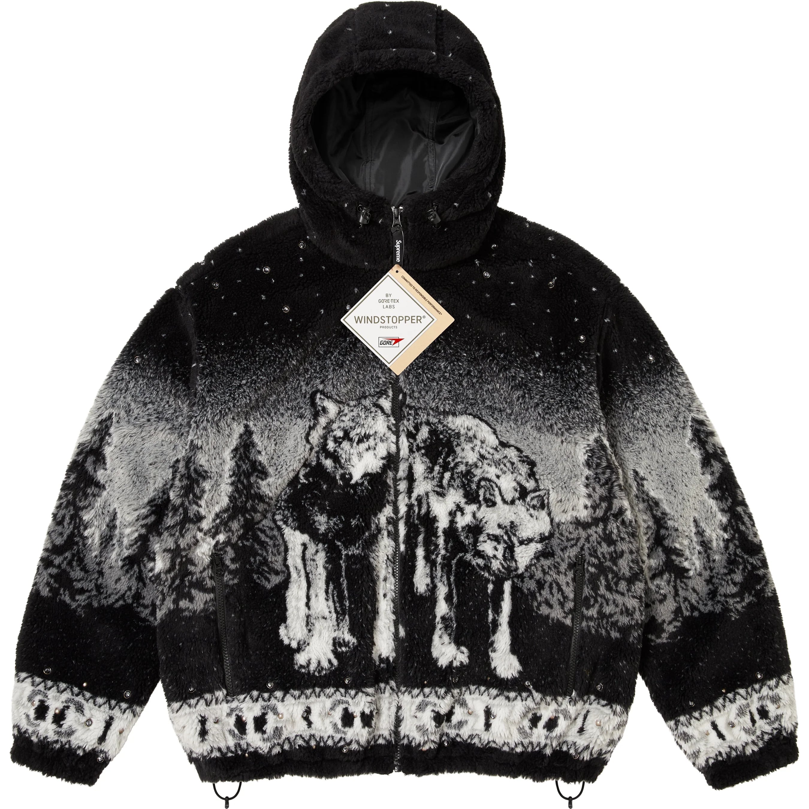 Supreme Supreme b.b. Simon Reversible Hooded Fleece Jacket (FW25) - Black - $498