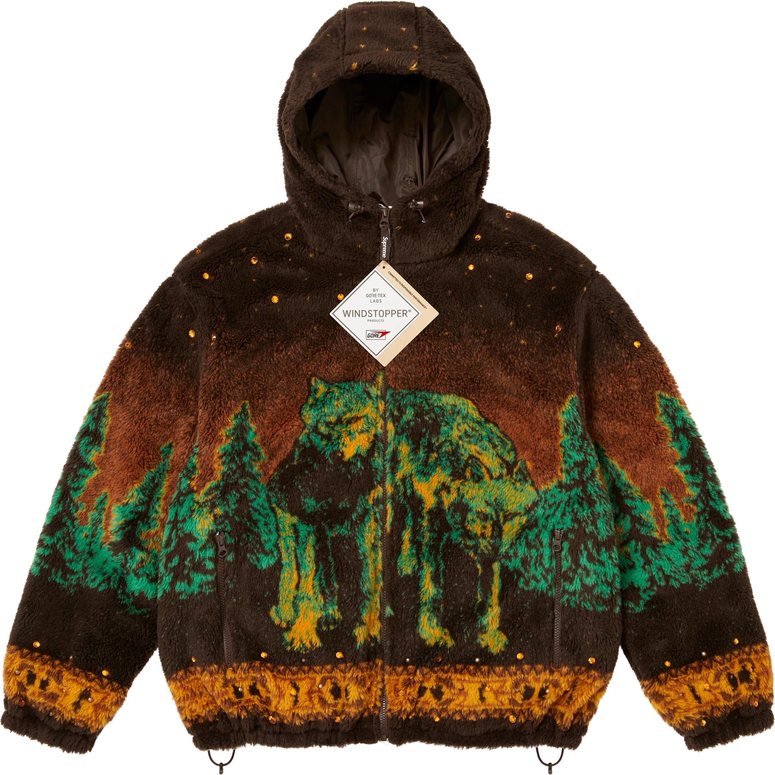 Supreme Supreme b.b. Simon Reversible Hooded Fleece Jacket (FW25) - Brown - $498