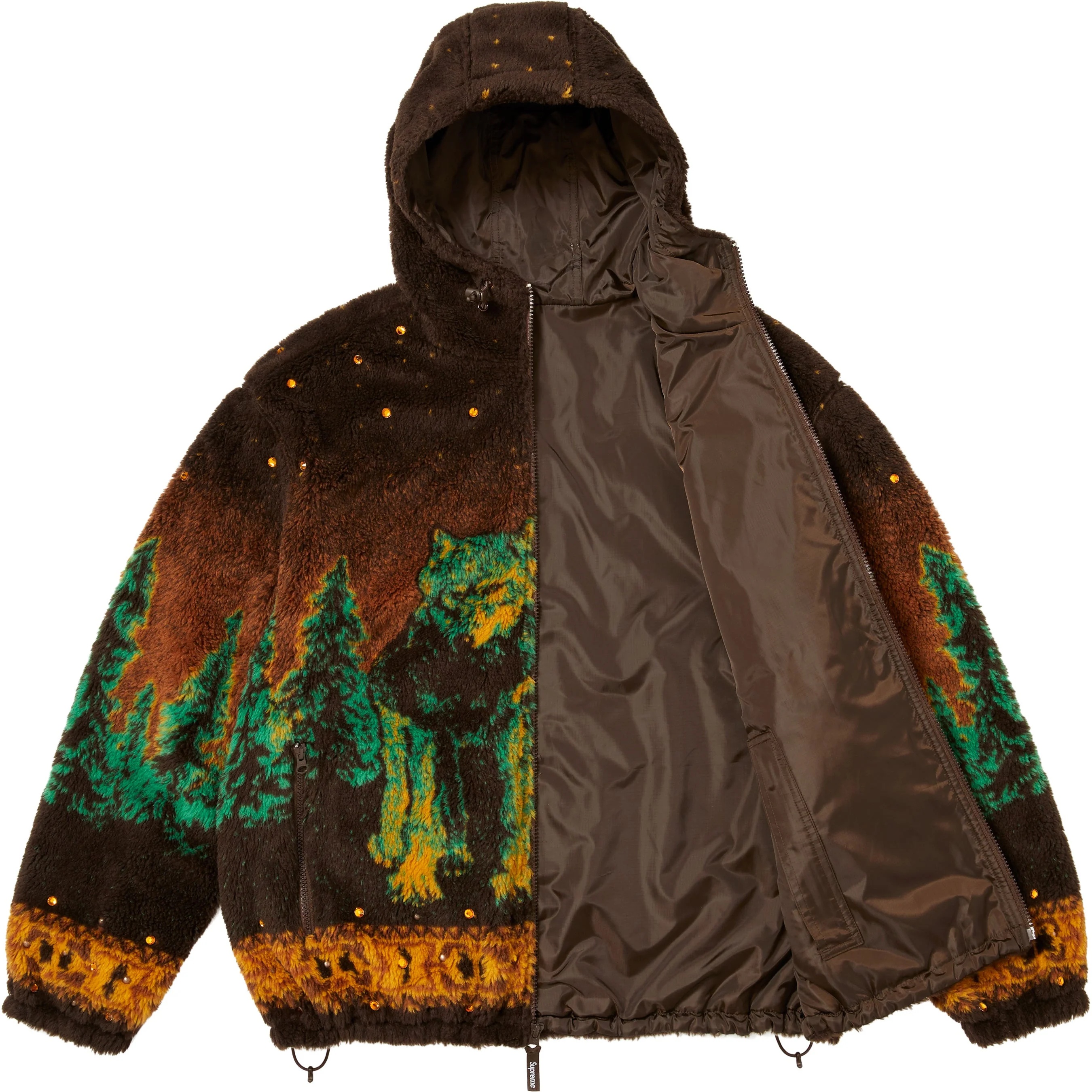 Supreme Supreme b.b. Simon Reversible Hooded Fleece Jacket (FW25) - Brown - $498